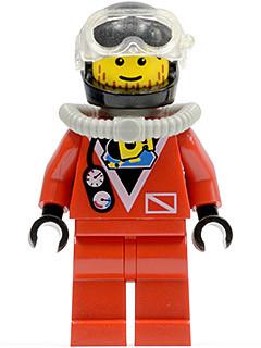 LEGO Minifigure-Divers - Red Diver 2, Red Legs, Black Helmet-Town / Divers-DIV014-Creative Brick Builders
